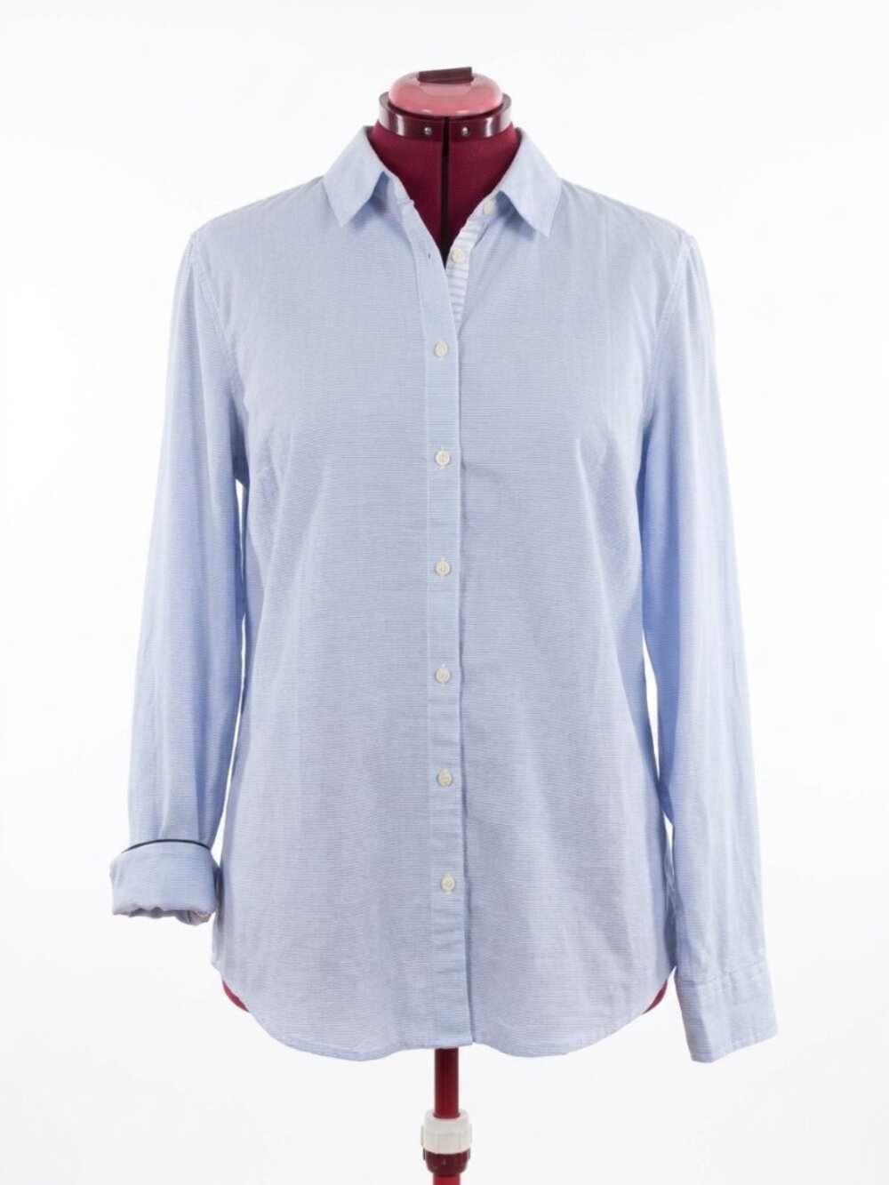 TOMMY HILFIGER - Preppy Coastal Light Blue Striped Button-Down Shirt - Large